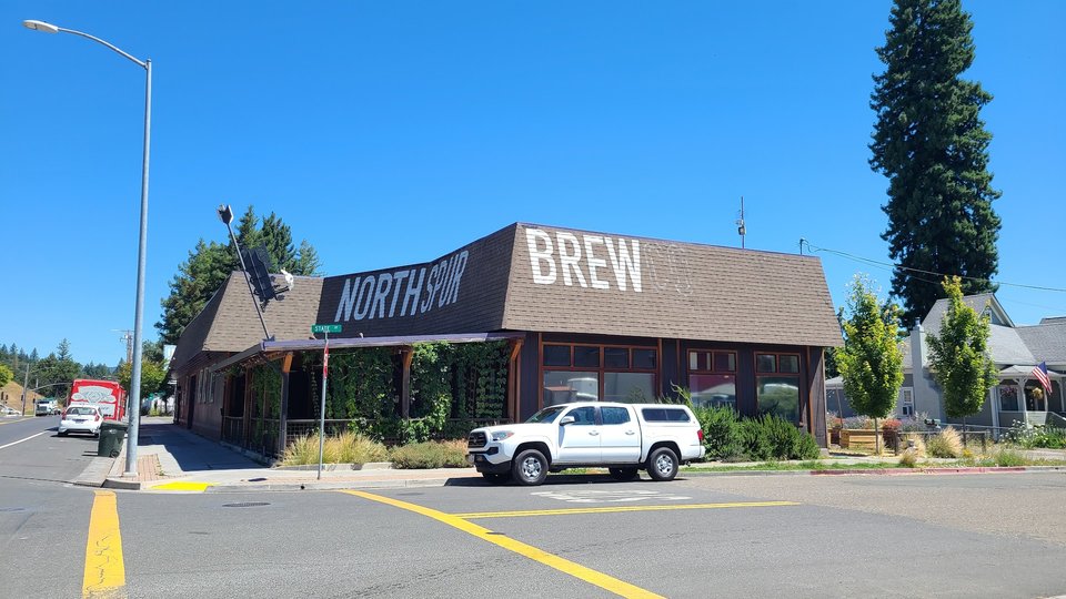 Restaurant storefront on North Main Street.